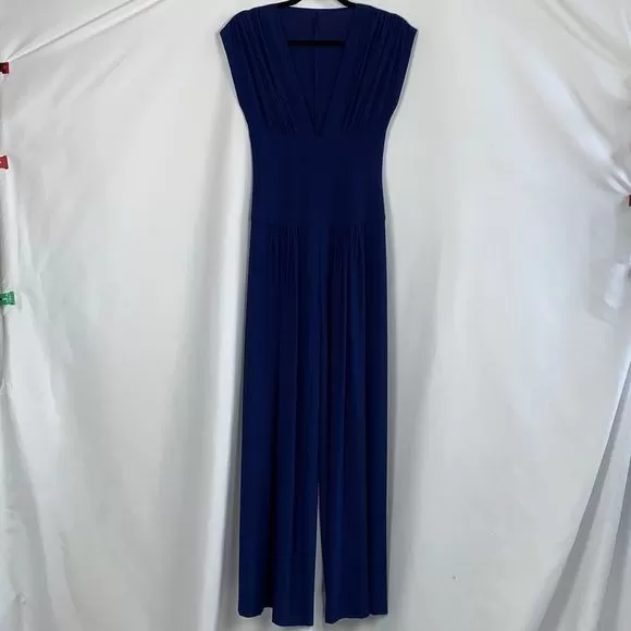 Norma KamaliDeep Blue V-Neck Vintage Jumpsuit