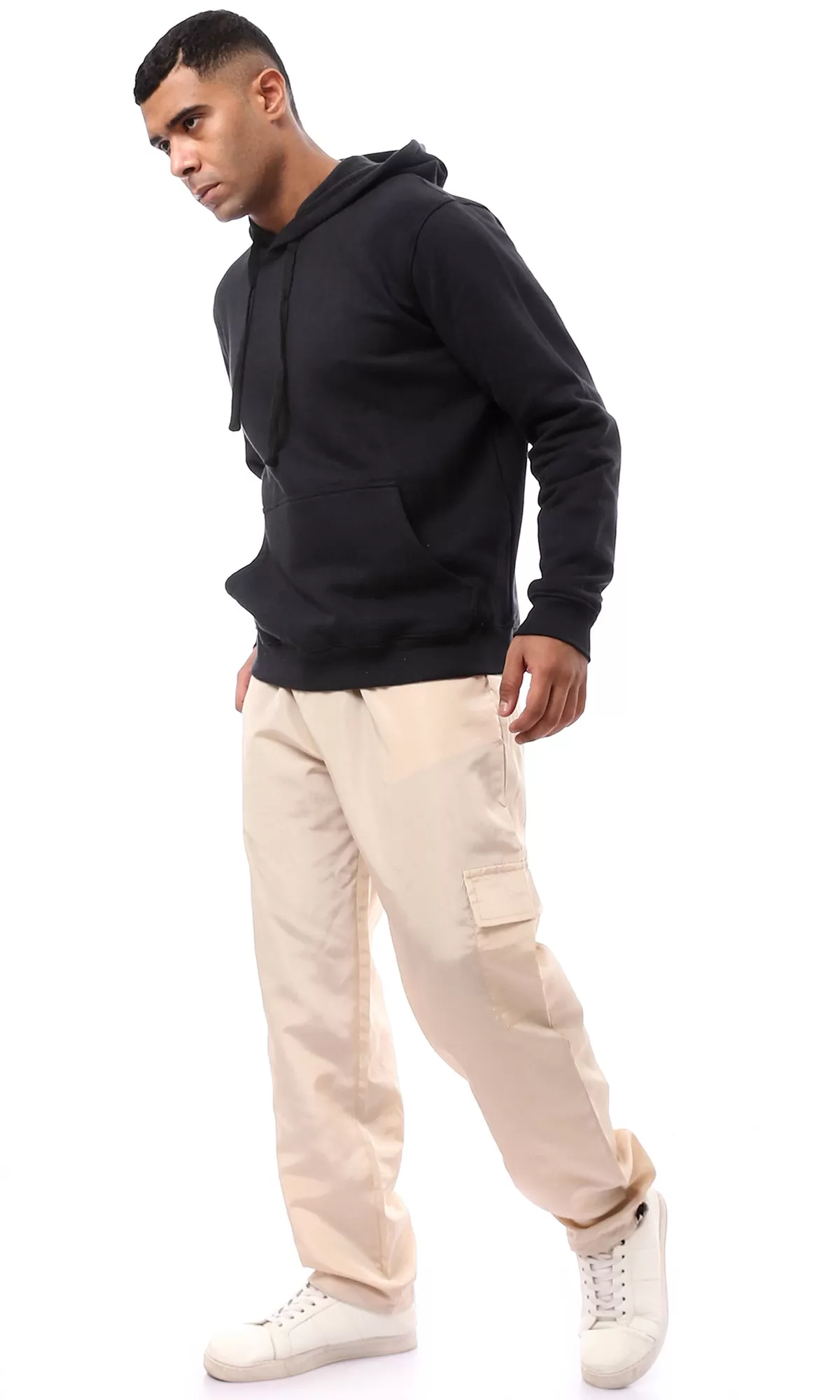 O174507 Slip On Dark Beige Waterproof Cargo Pants