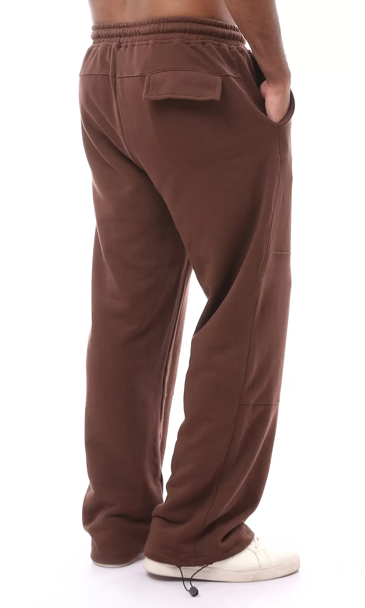 O174894 Solid Slip On Cotton Brown Pants