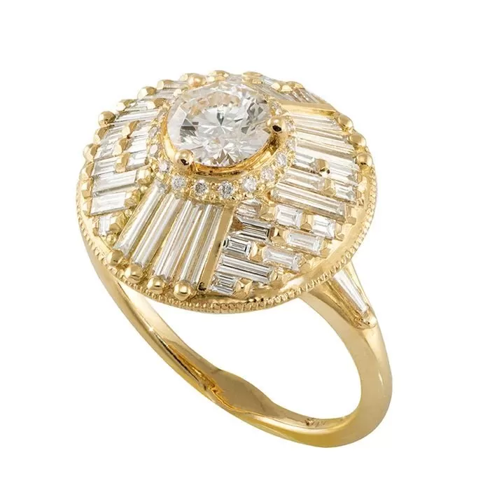 ORDER ONLY: 18K Gold Circular Halo Diamond Ring