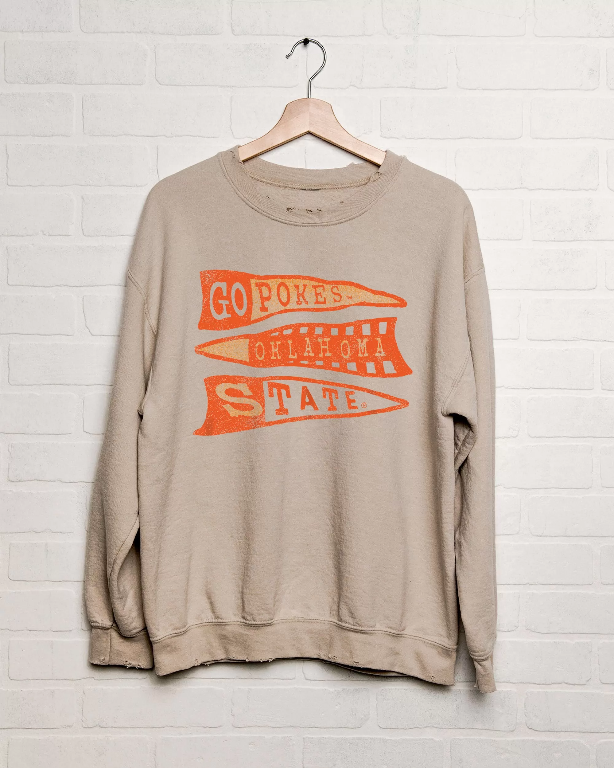 OSU Cowboys Pennant Sand Thrifted Sweatshirt