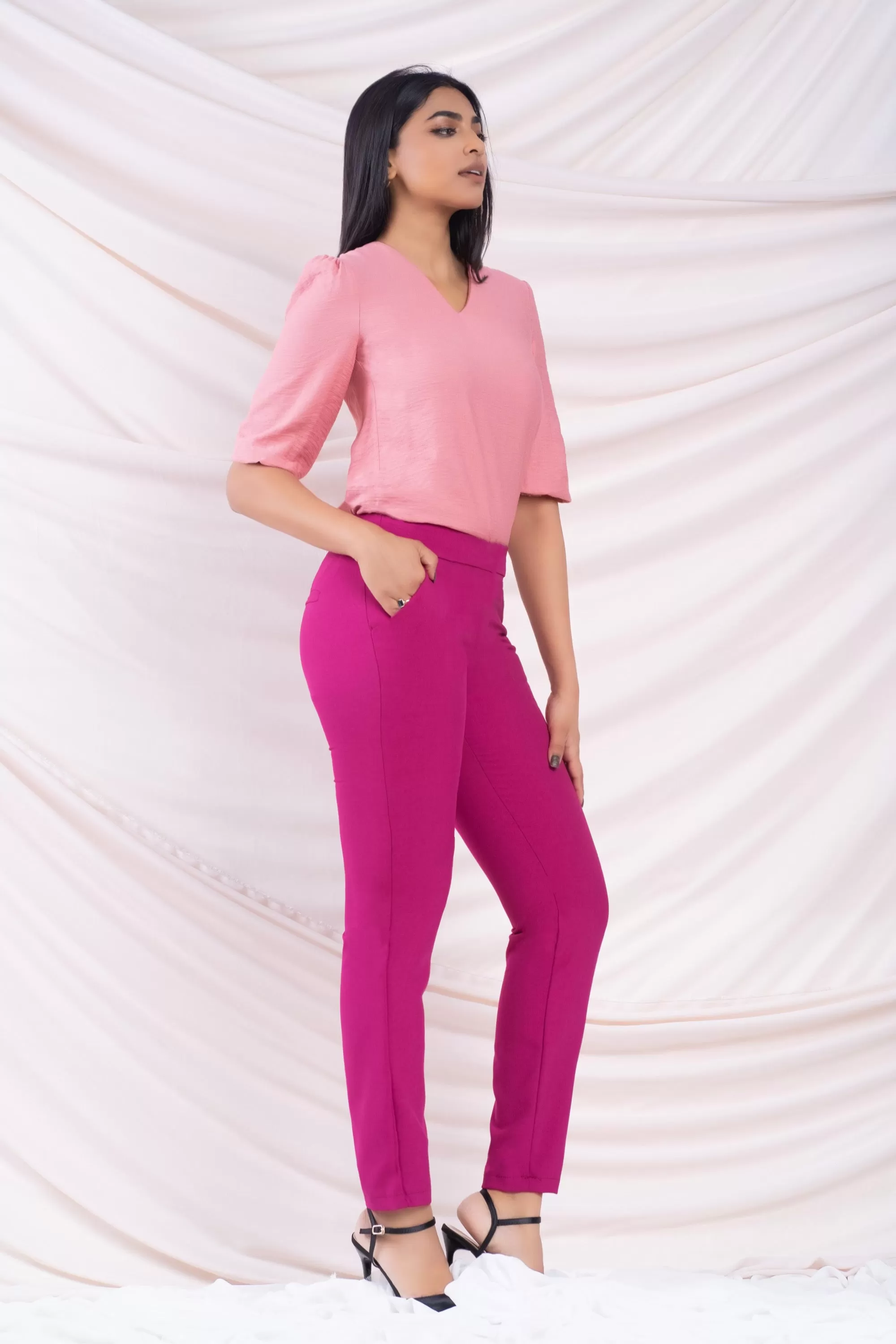 Pink Puff Sleeve Top