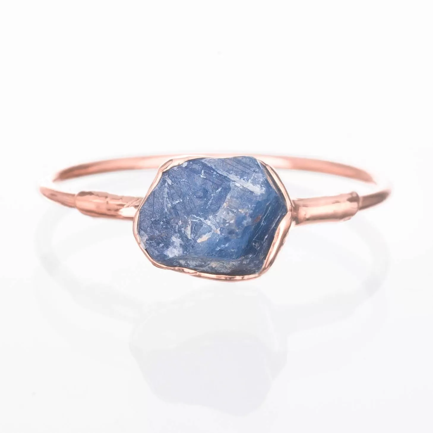 Raw Sapphire Ring in Sterling Silver