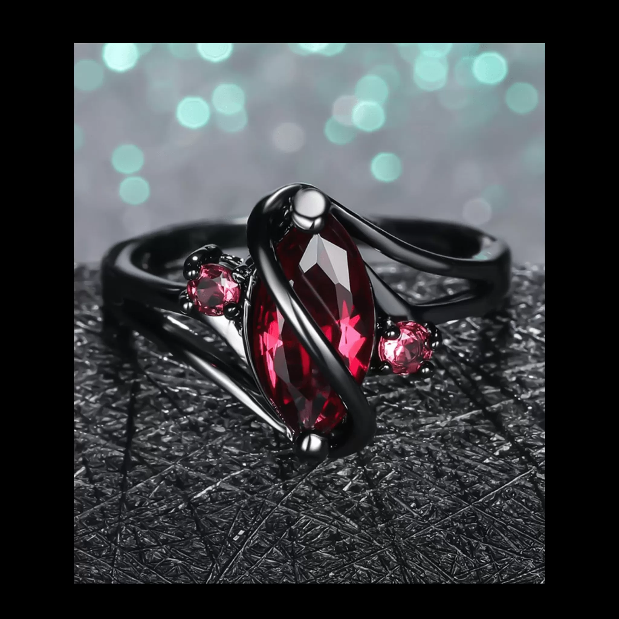 Red Crystal Ring for Women