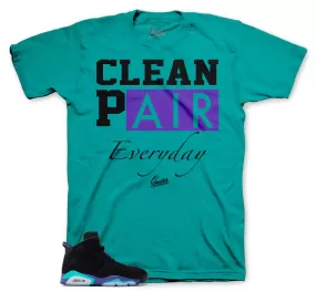 Retro 6 Aqua Shirt - Clean Pair - Aqua