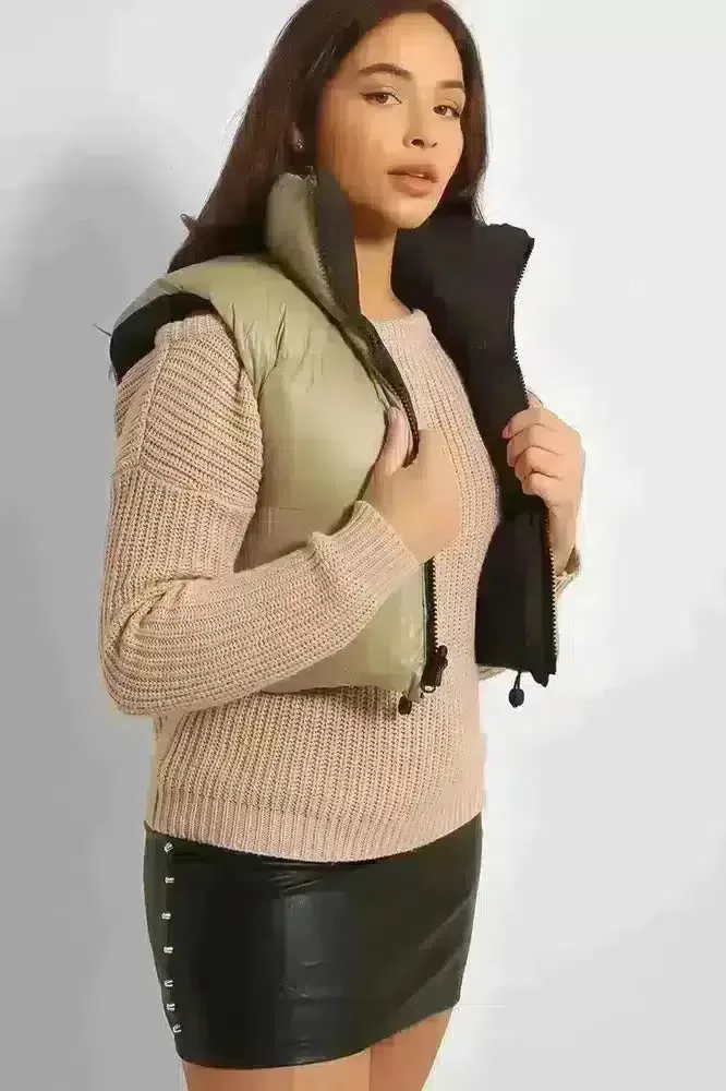 Reversible Cropped Puffer Gilet