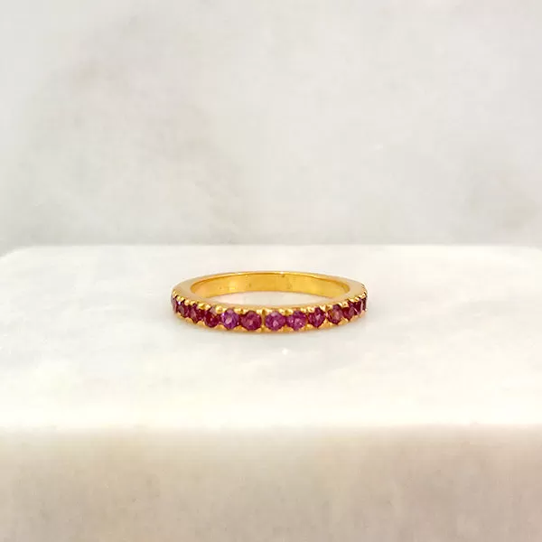 Rhodolite Garnet Half Eternity Ring