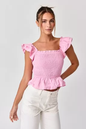 Riley Smocked Ruffle Top