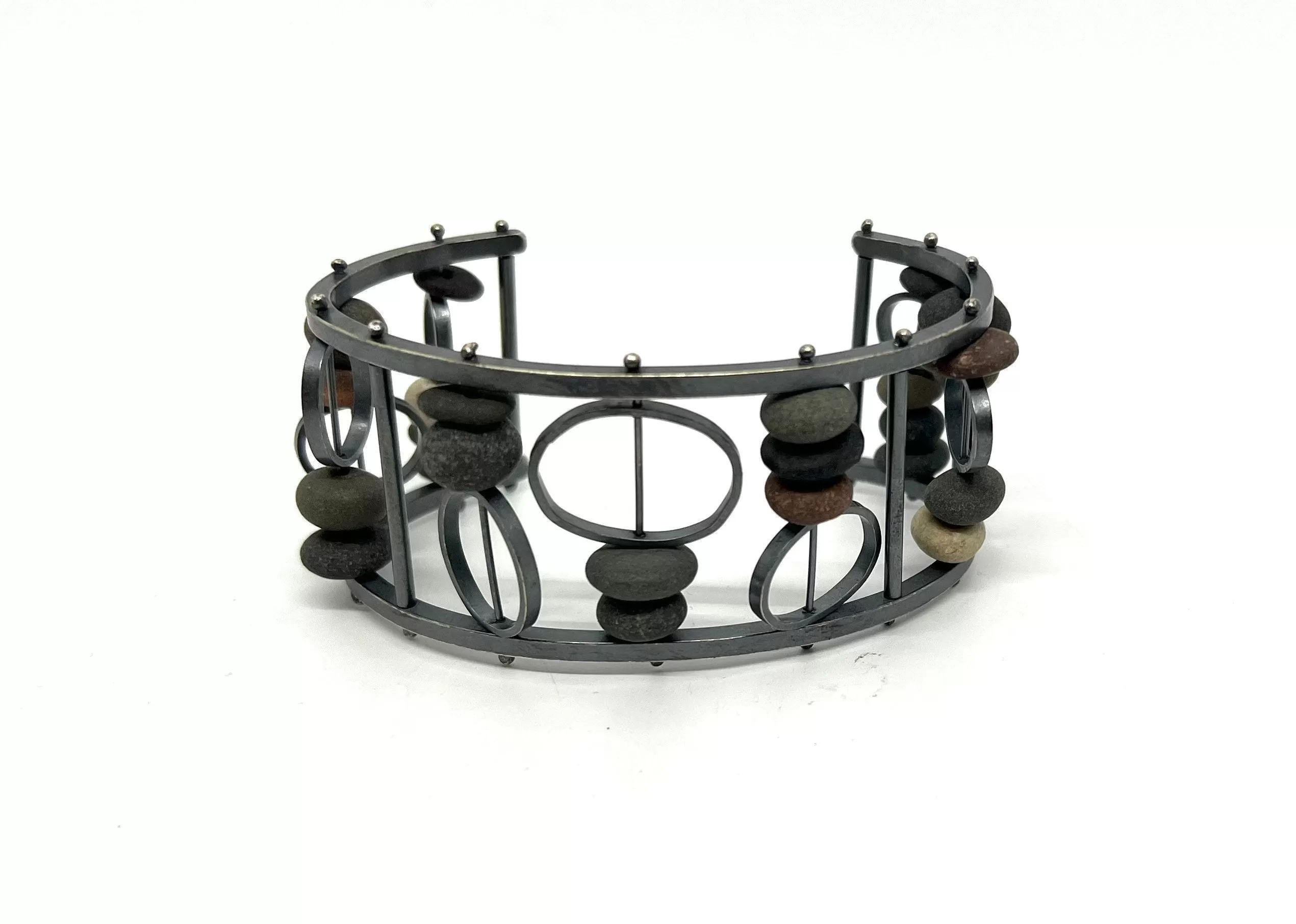 Rocks and ovals cuff bracelet