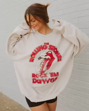 Rolling Stones Rock 'Em Dawgs Sand Thrifted Sweatshirt