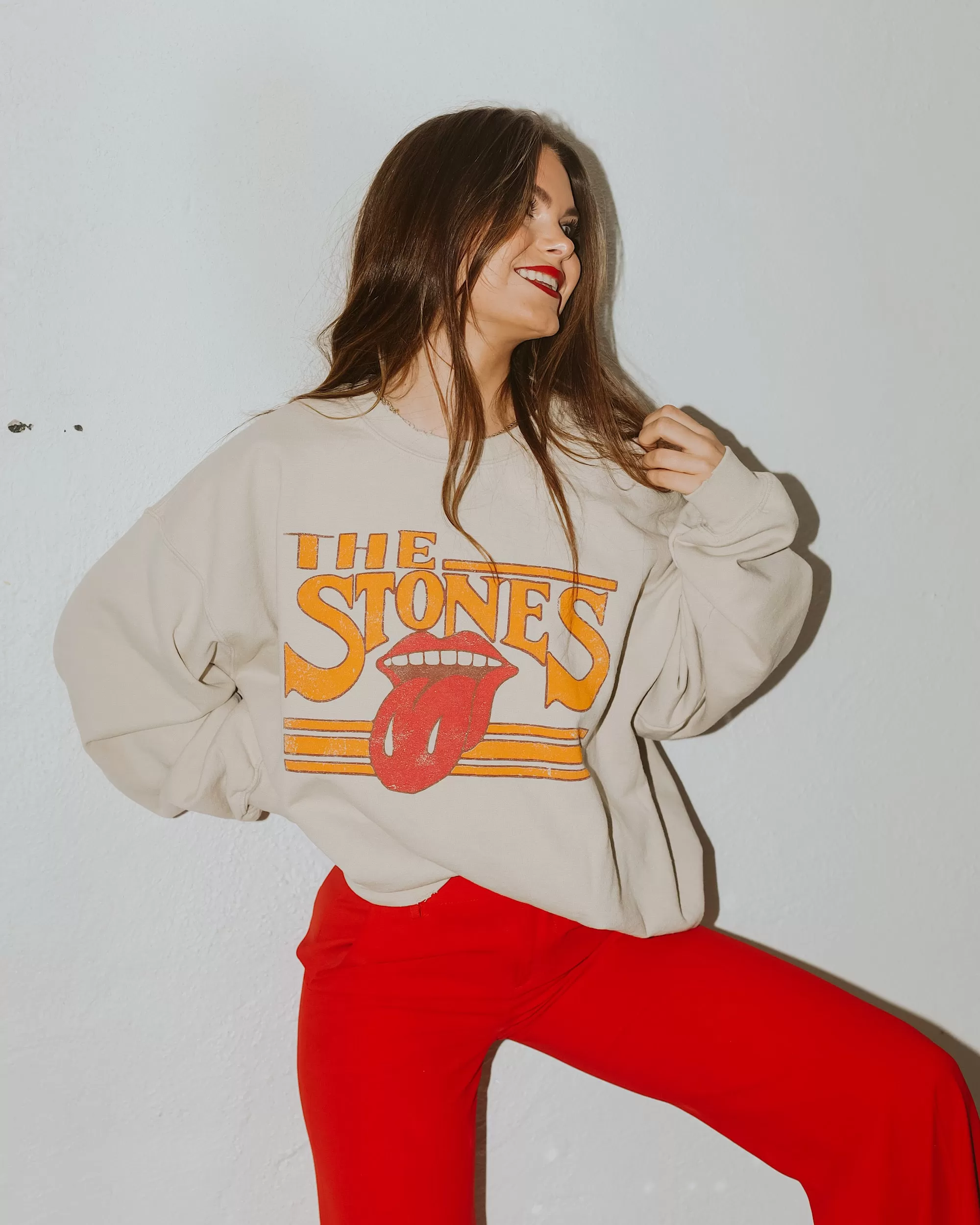 Rolling Stones Stoned Sand Thrifted Sweatshirt