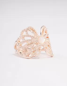 Rose Gold Butterfly Band Ring