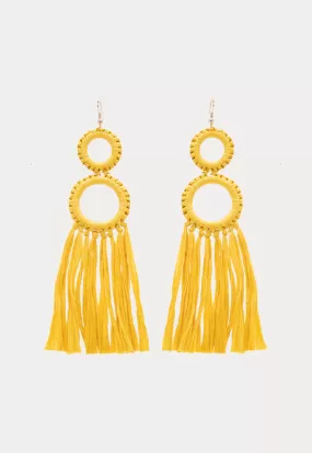 Round Paper Tassel Earrings