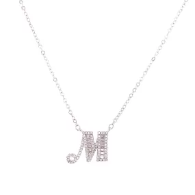 Script CZ Letter Necklace