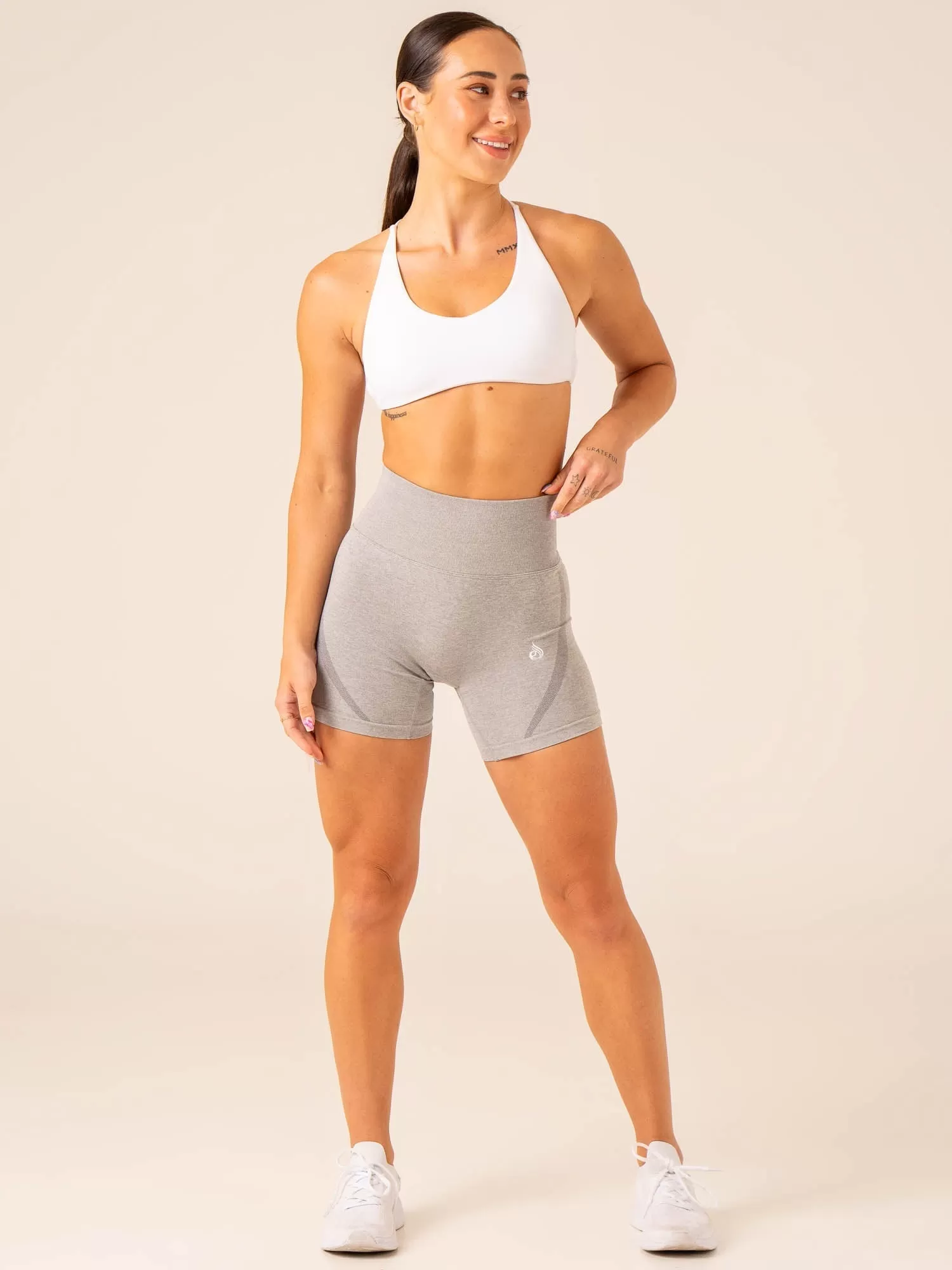 Sculpt Seamless Shorts - Light Grey Marl