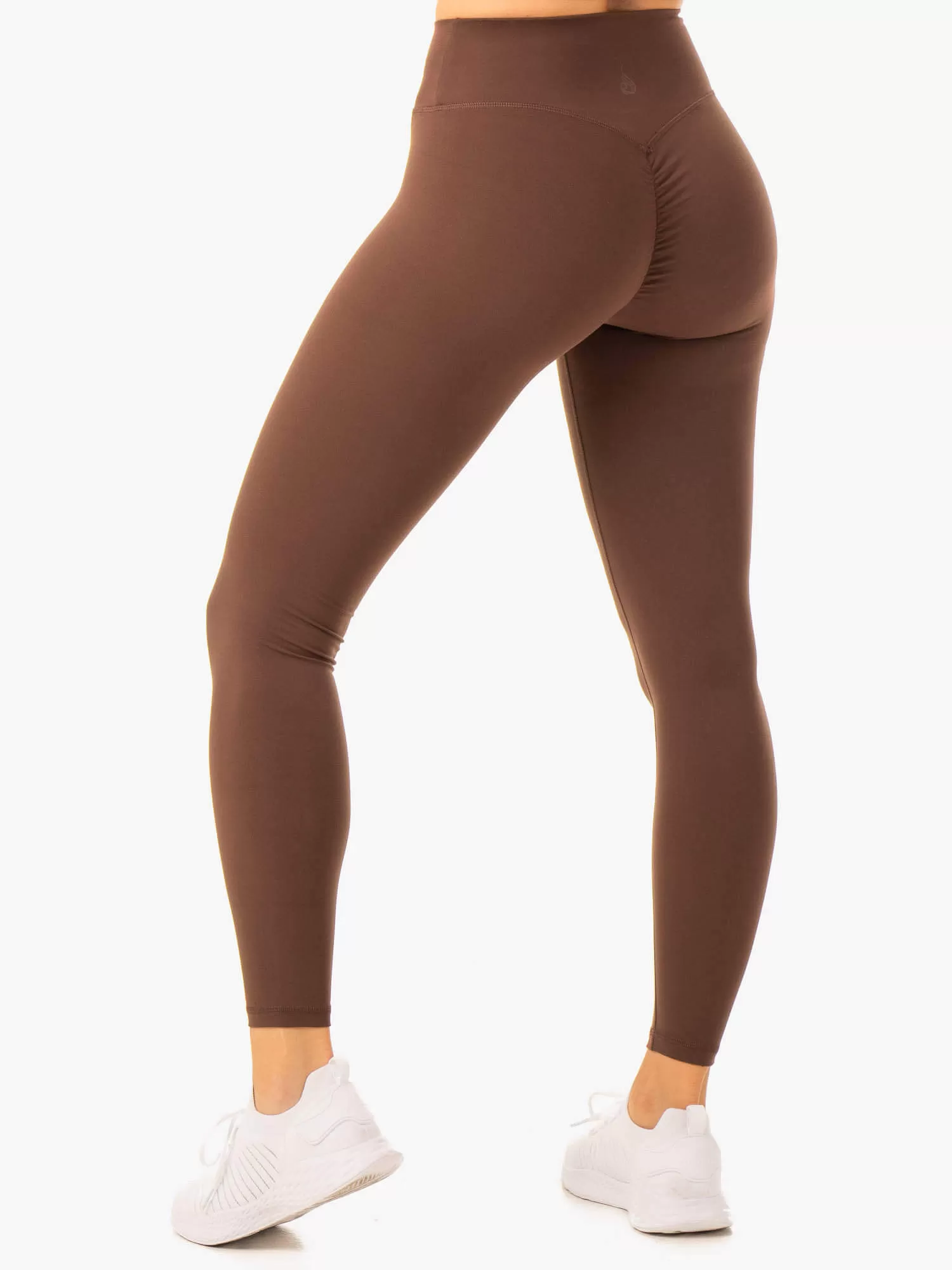 Serene Cross Over Scrunch Leggings - Chocolate