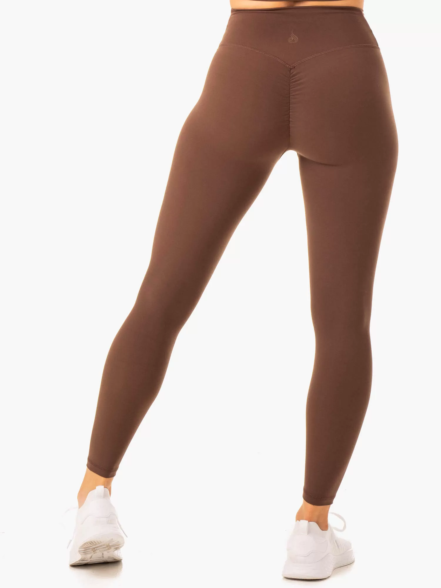 Serene Cross Over Scrunch Leggings - Chocolate