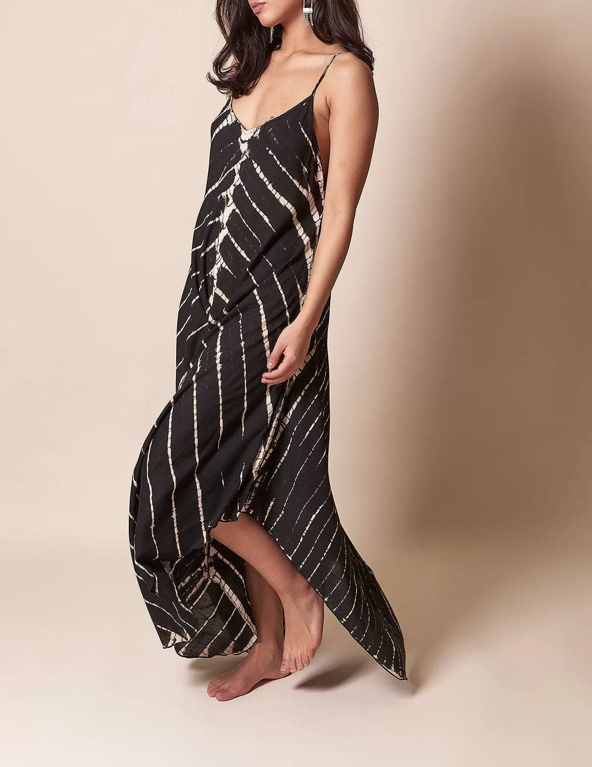 Shibori Tie-Dye Sundress - Black - As-Is-Clearance