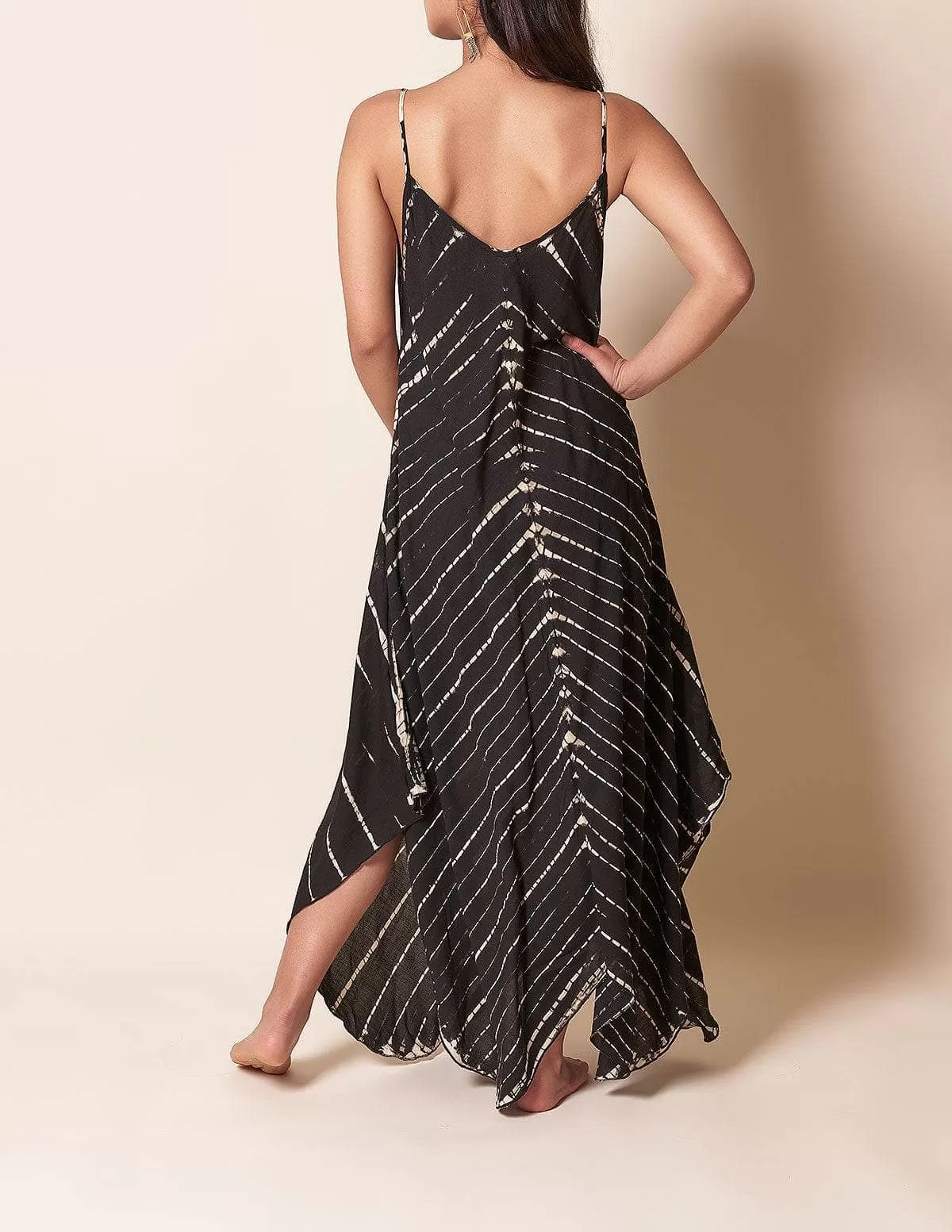 Shibori Tie-Dye Sundress - Black - As-Is-Clearance