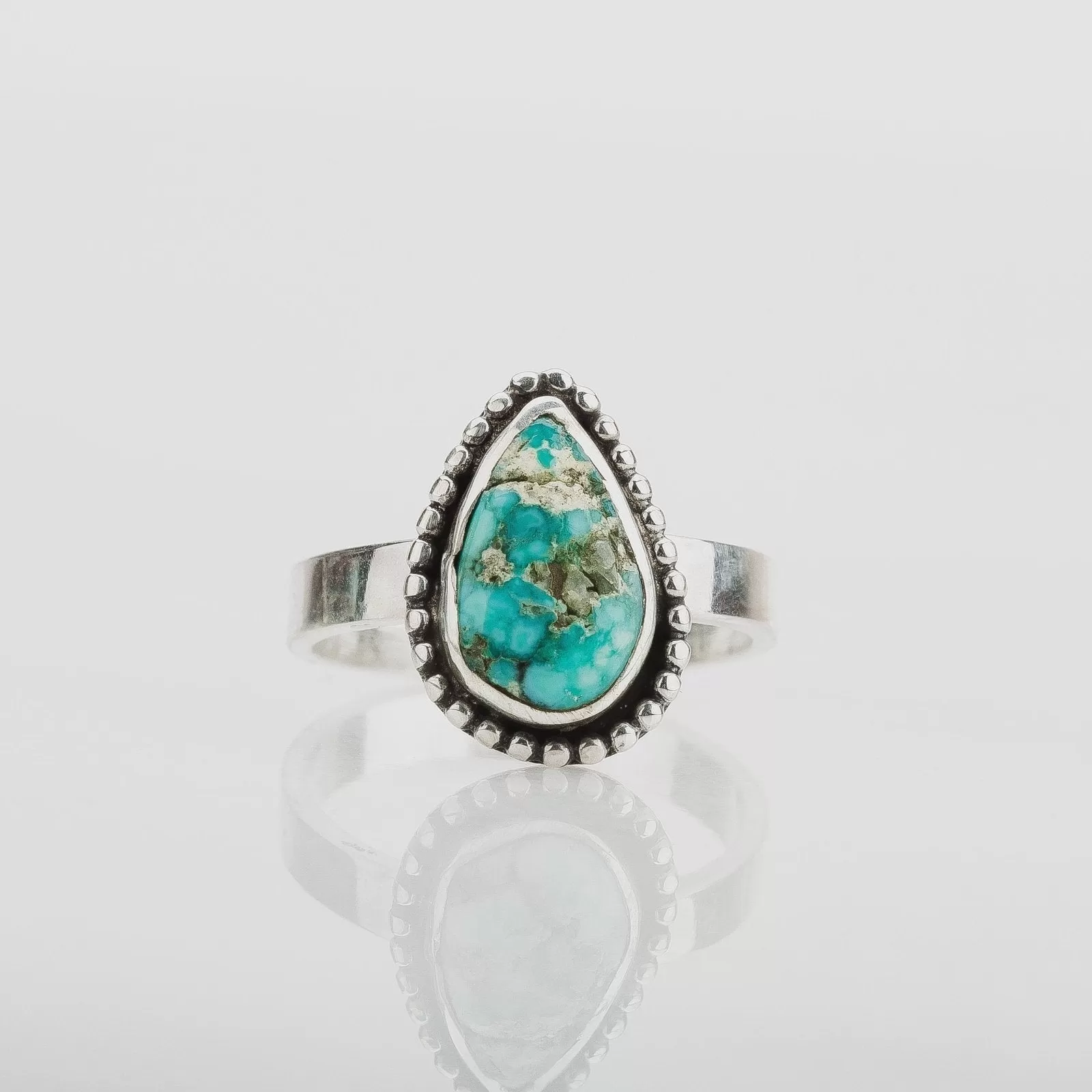 Size 5.25  White Water Turquoise Gemstone Ring