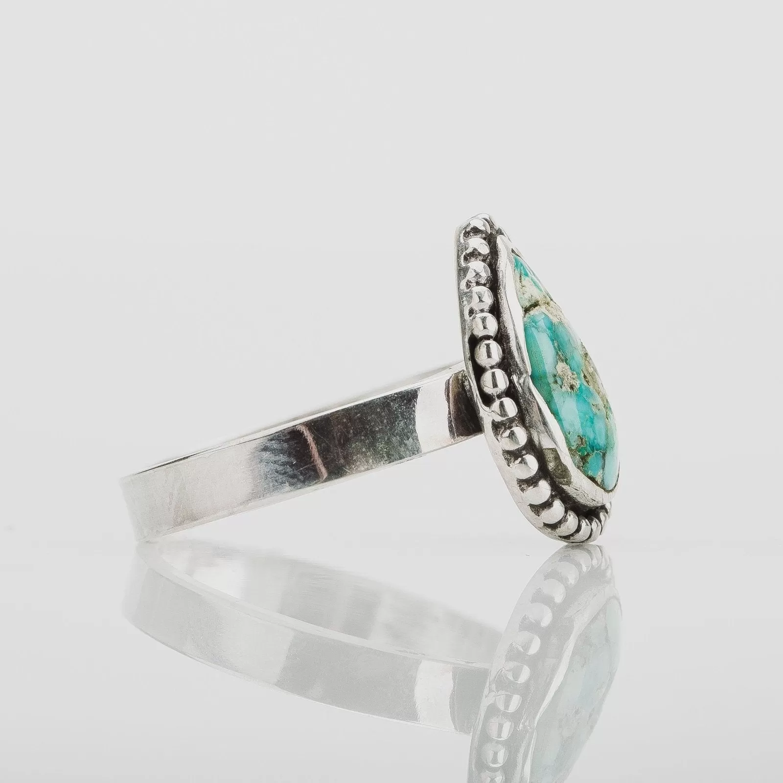 Size 5.25  White Water Turquoise Gemstone Ring