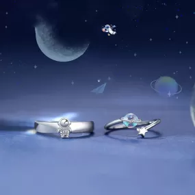 Space Exploration Couple Rings