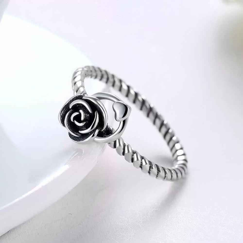 Sterling Silver Ring Roses Rings