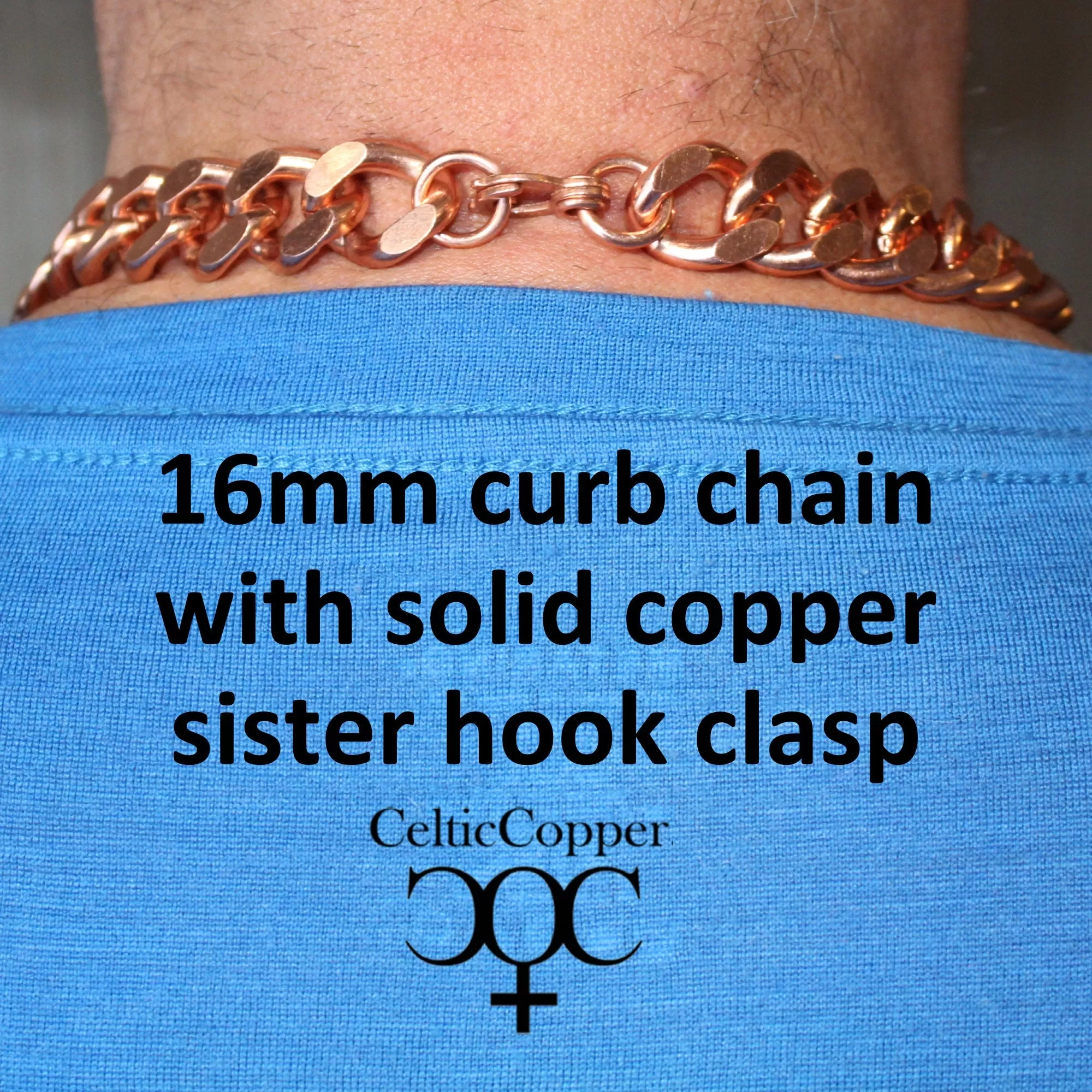 Super Chunky 16mm Copper Necklace Chain NC162  Copper Curb Chain Necklace Men's 18 Inch Chain