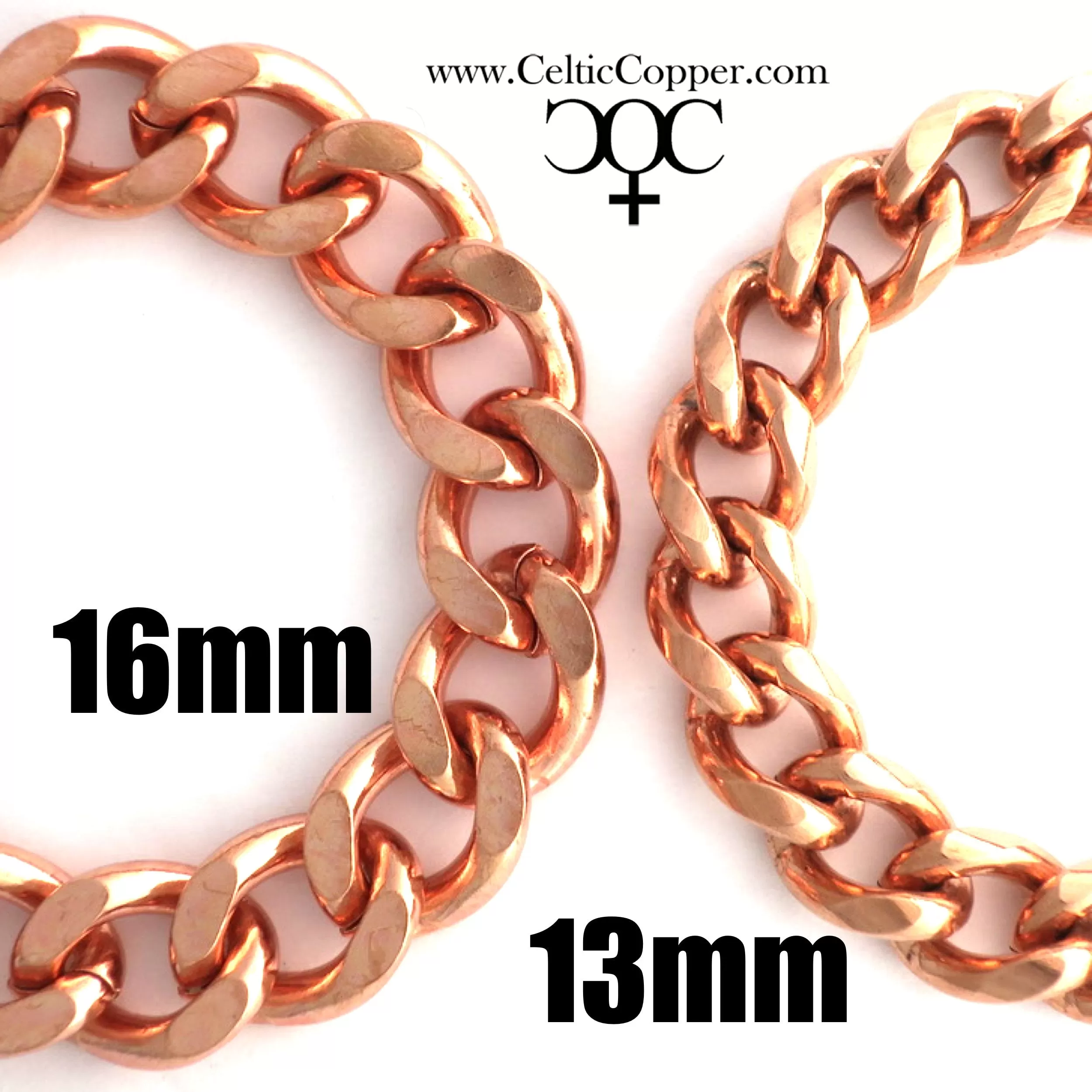 Super Chunky 16mm Copper Necklace Chain NC162  Copper Curb Chain Necklace Men's 18 Inch Chain