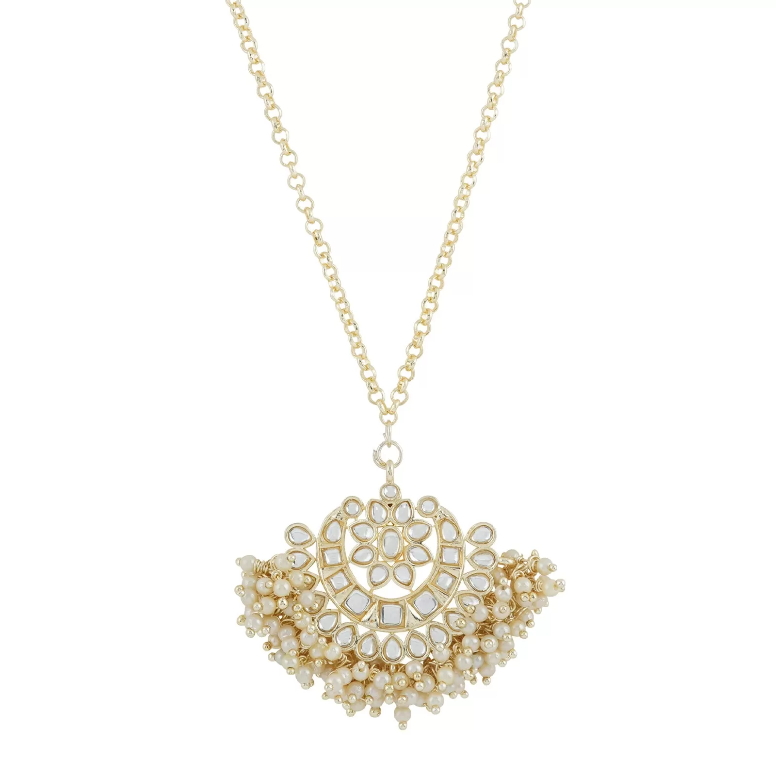 Teejh Yadavi Pearl and Polki Necklace