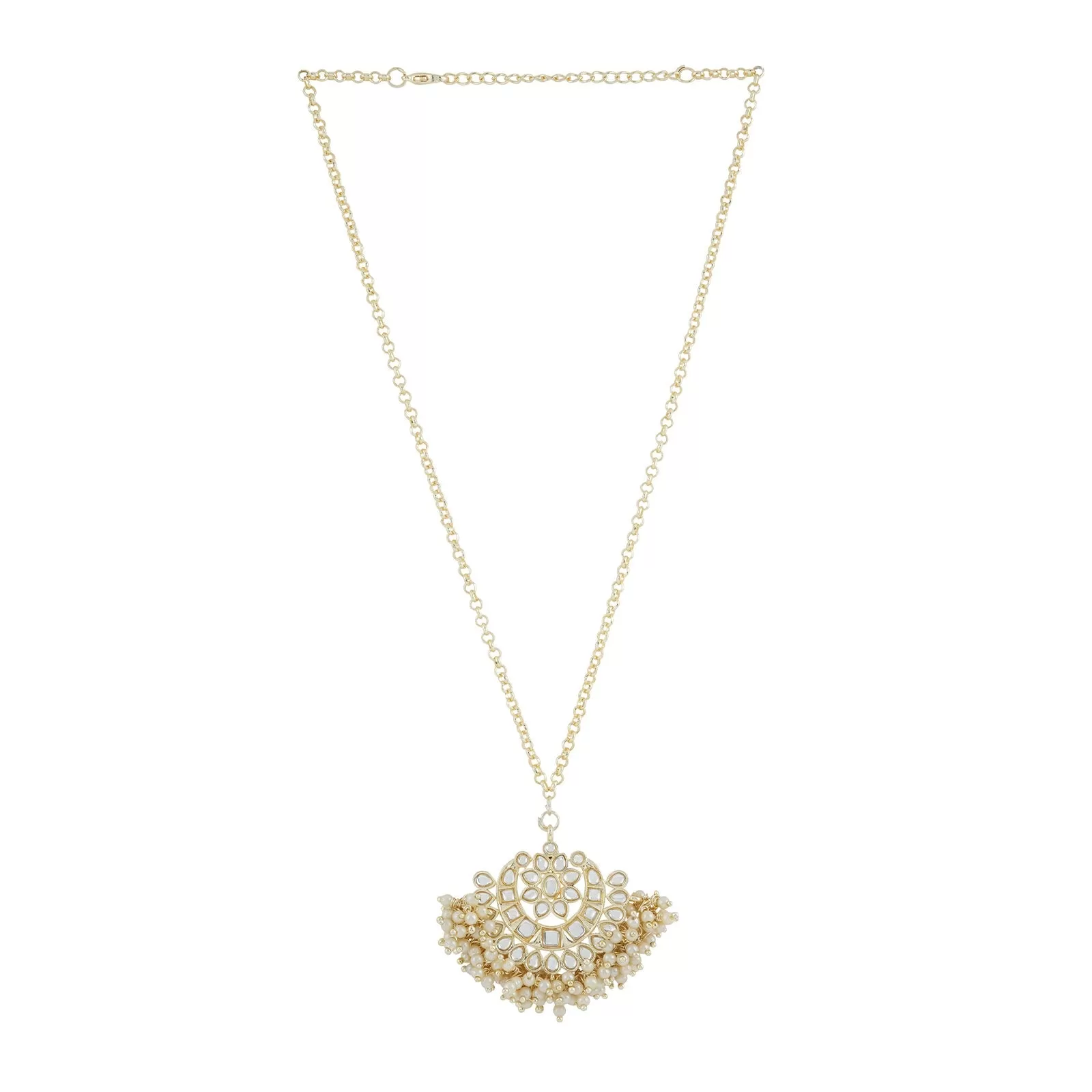 Teejh Yadavi Pearl and Polki Necklace