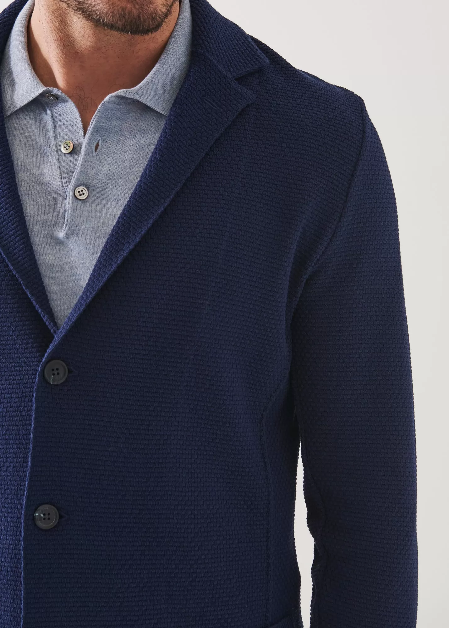 TEXTURED STITCH COTTON BLAZER