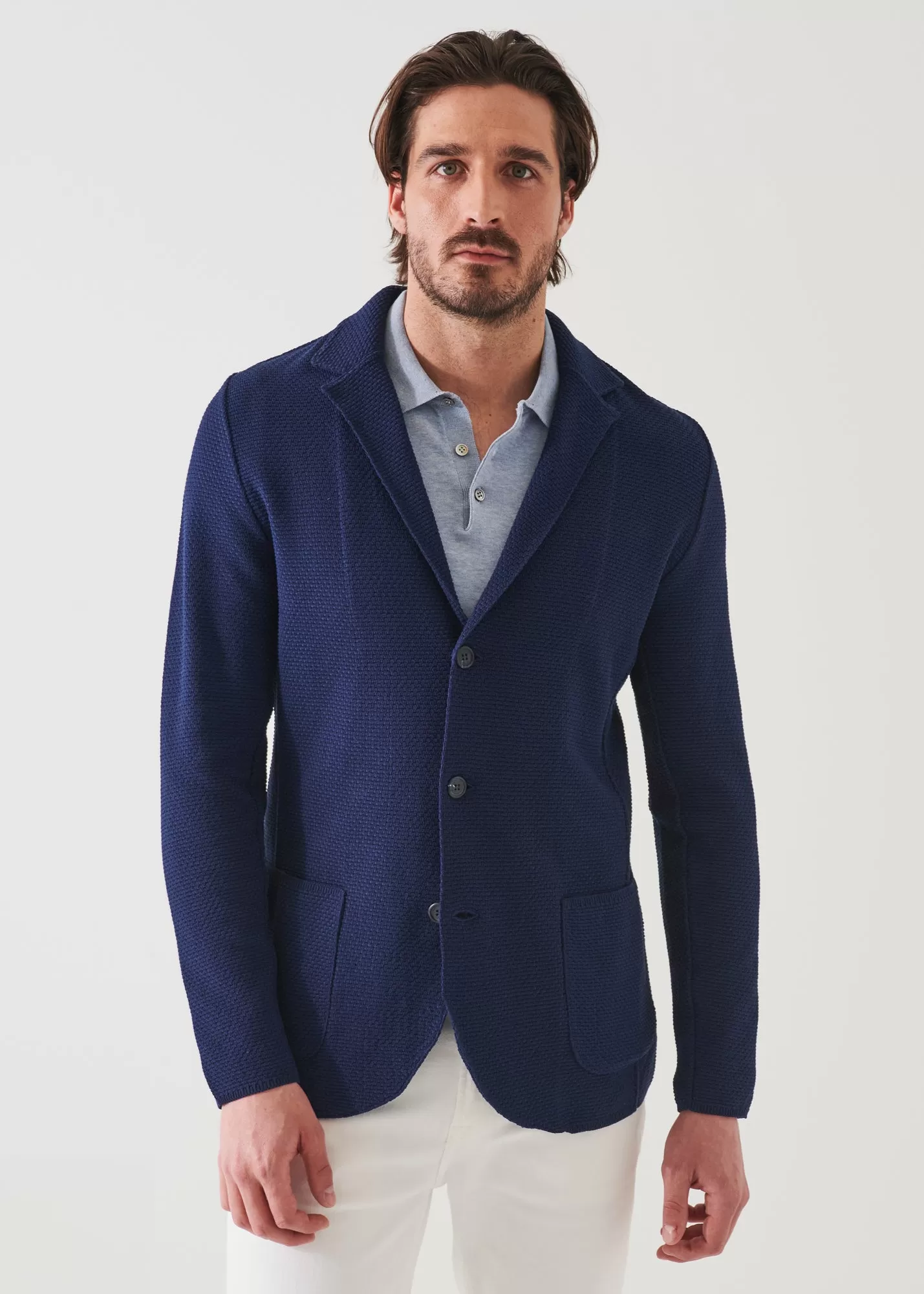 TEXTURED STITCH COTTON BLAZER