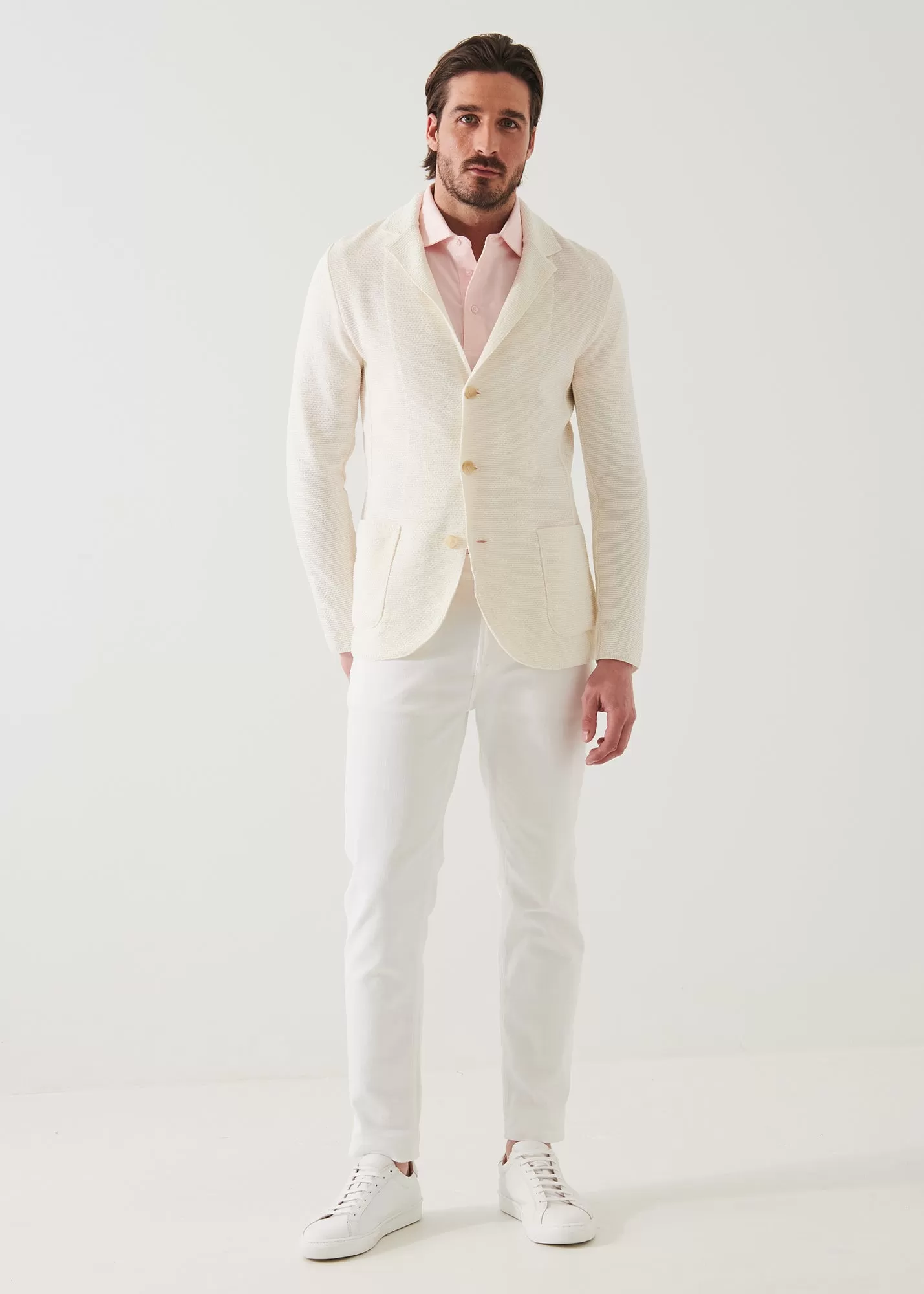 TEXTURED STITCH COTTON BLAZER