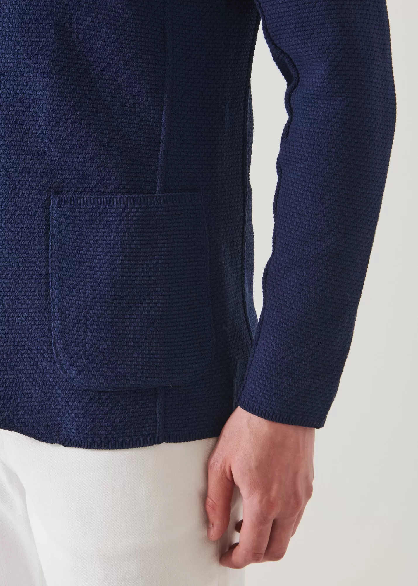 TEXTURED STITCH COTTON BLAZER