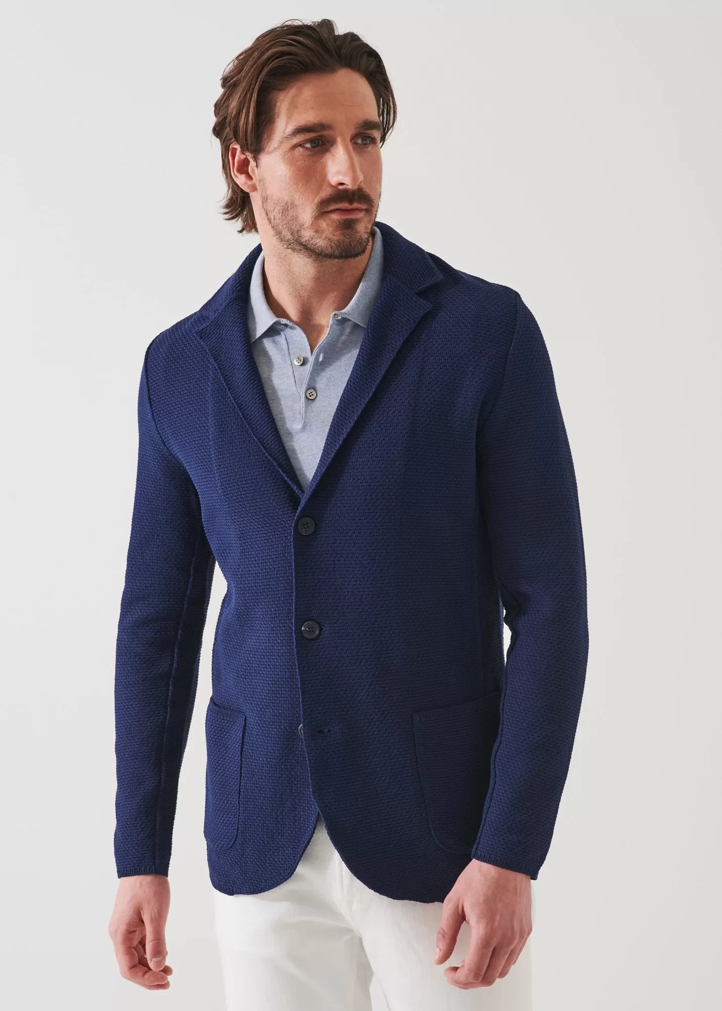 TEXTURED STITCH COTTON BLAZER