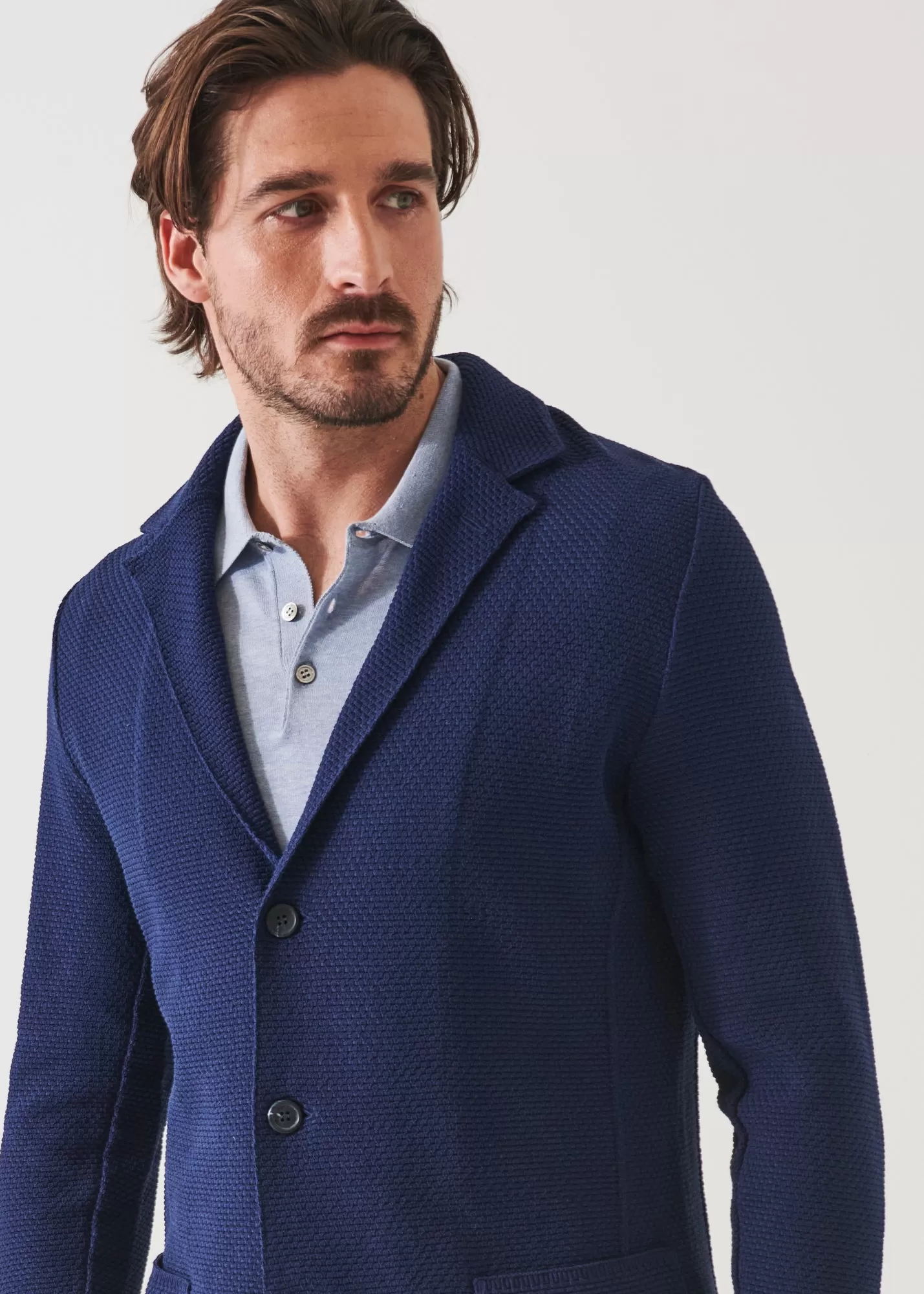 TEXTURED STITCH COTTON BLAZER