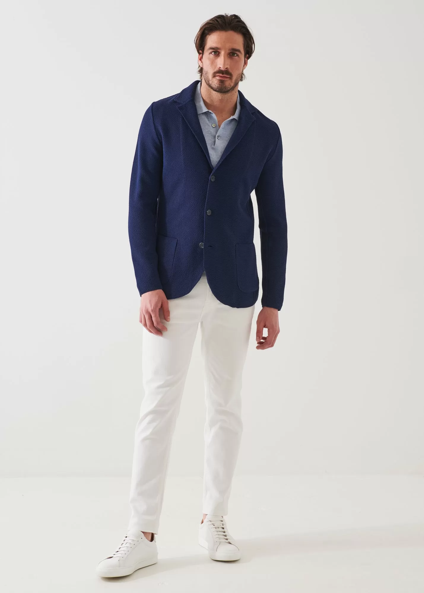 TEXTURED STITCH COTTON BLAZER