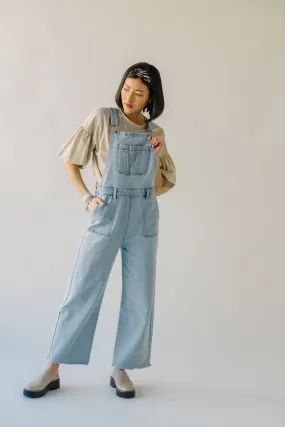 The Fairbanks Wide Leg Overalls in Light Denim