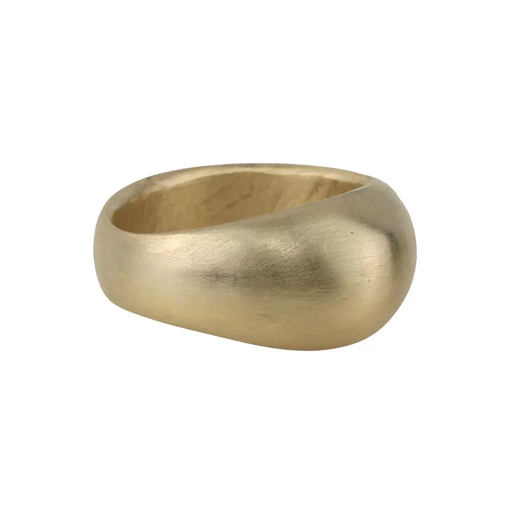 The Ruth 14 Karat Yellow Gold Hand Carved Dome Ring