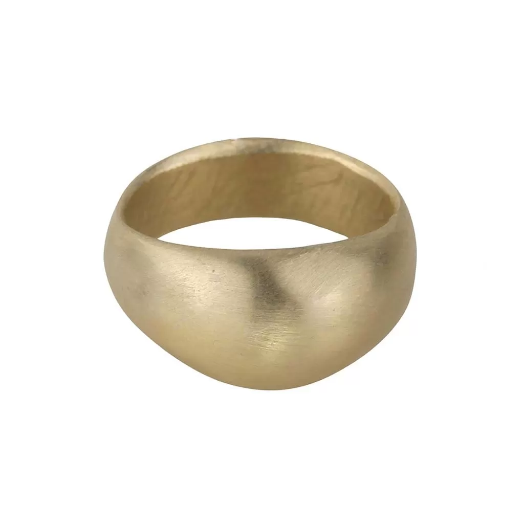 The Ruth 14 Karat Yellow Gold Hand Carved Dome Ring