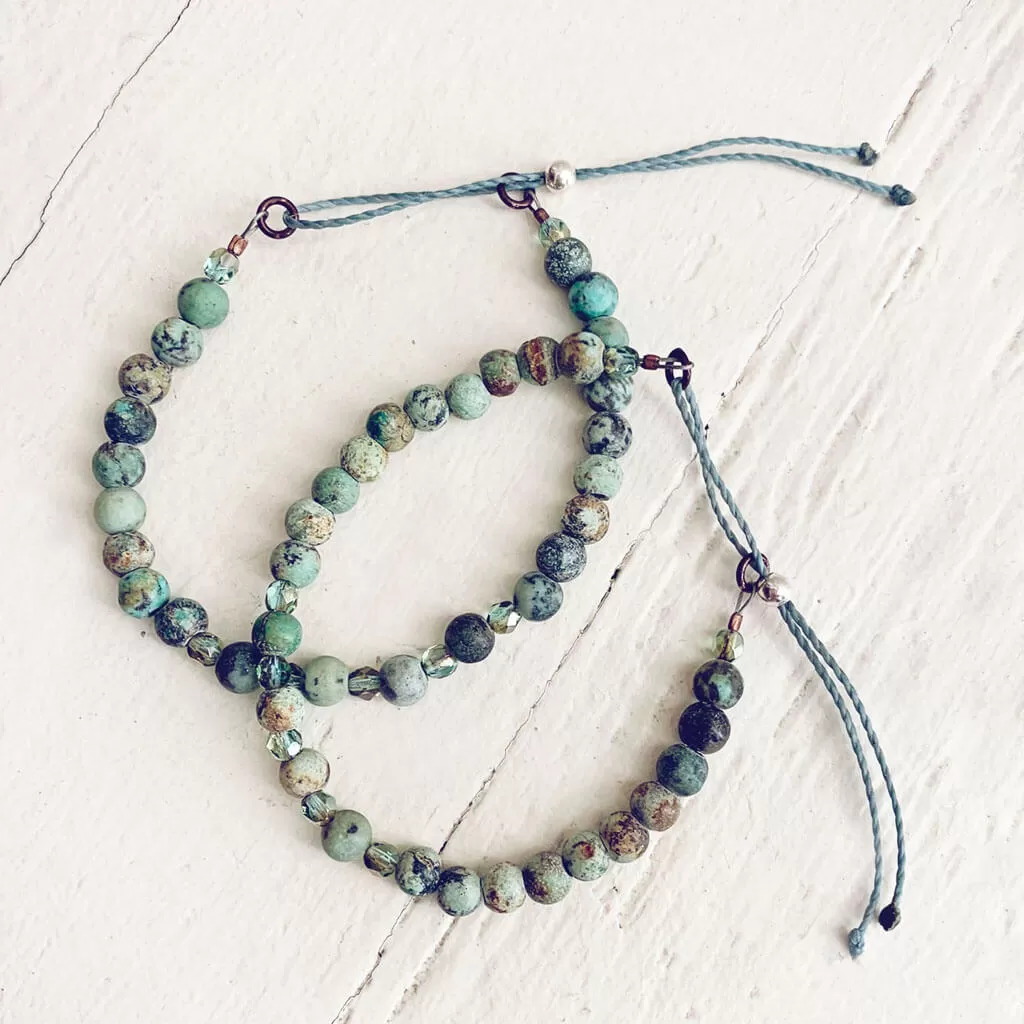 tiny treasure // mini gemstone bead stacker bracelet