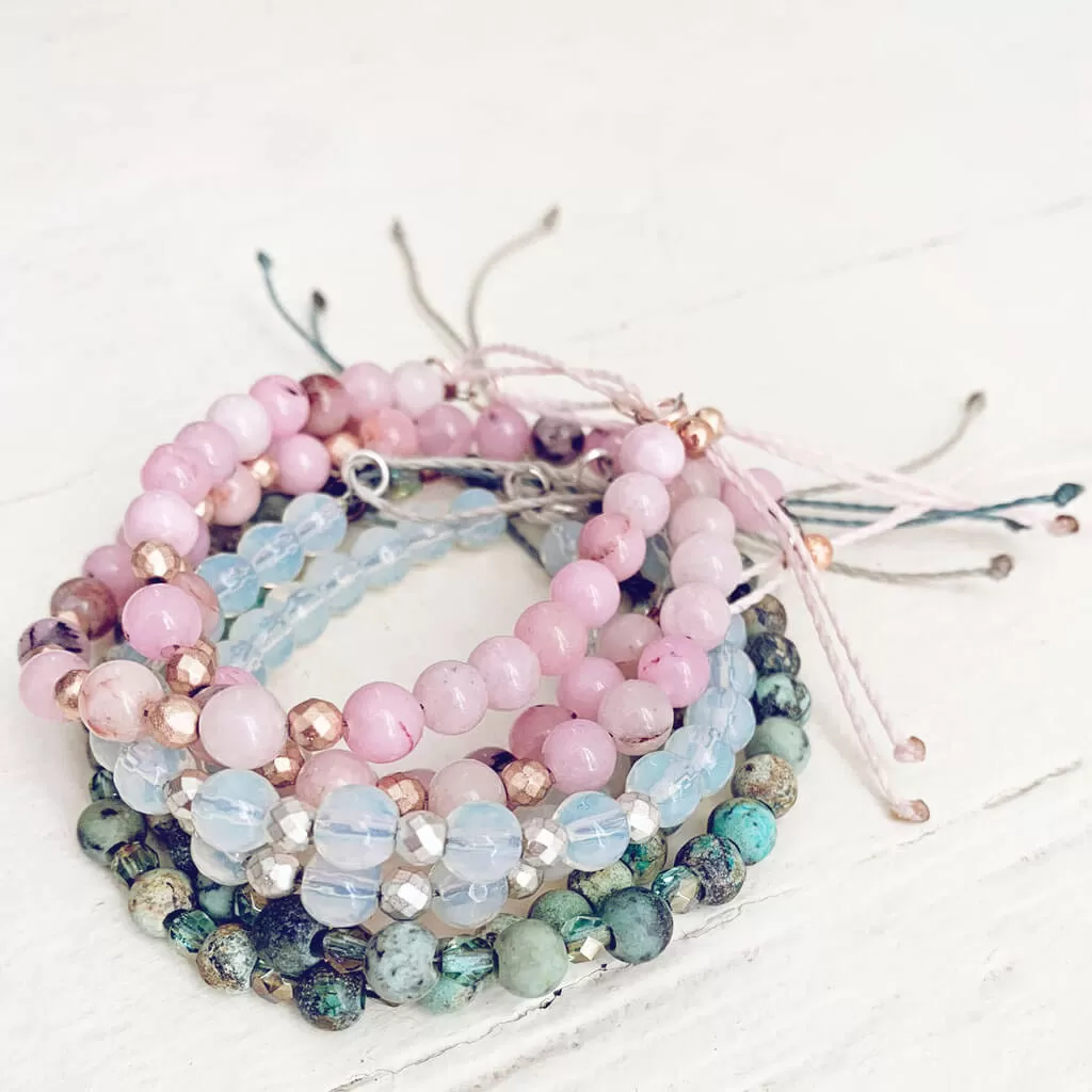 tiny treasure // mini gemstone bead stacker bracelet