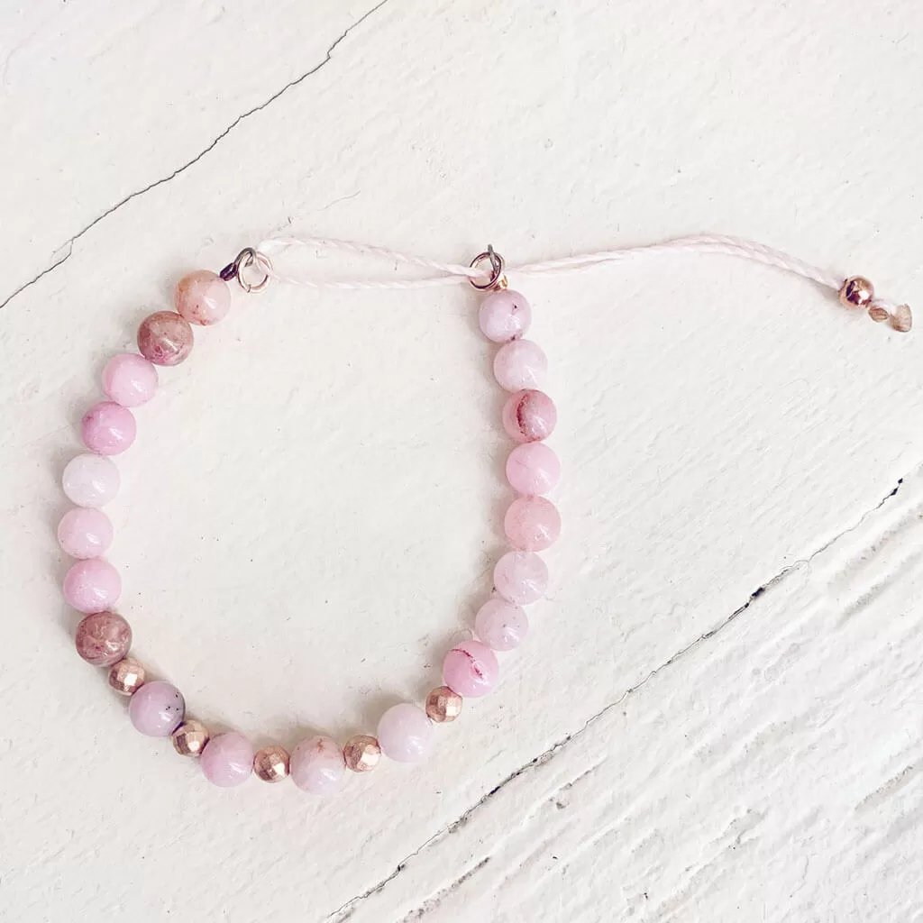 tiny treasure // mini gemstone bead stacker bracelet