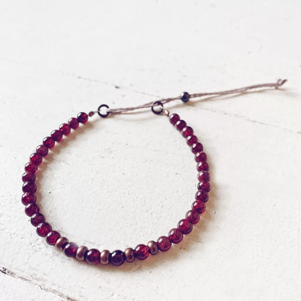 tiny treasure // mini gemstone bead stacker bracelet