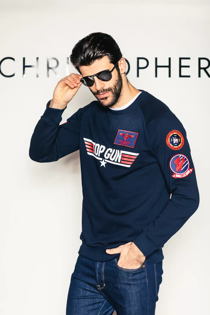 TOP GUN Unisex Logo Sweatshirt - NAVY