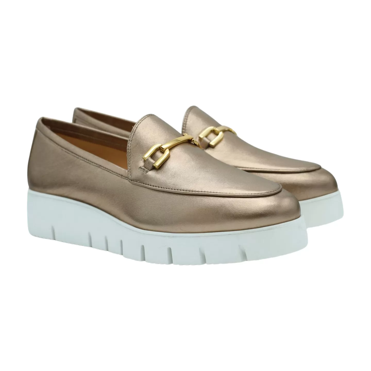 UNISA Gold Leather wedge Loafer FAMO