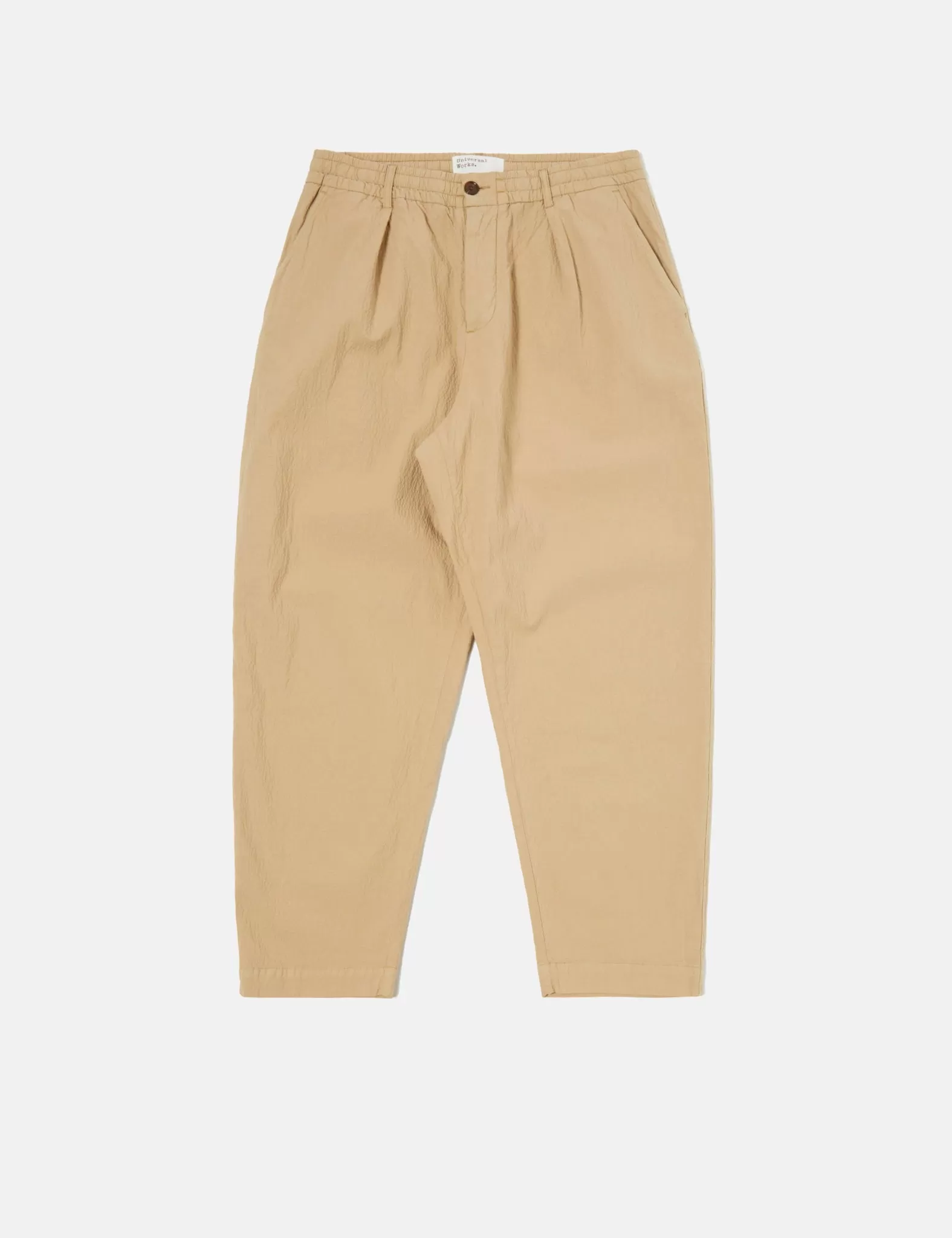 Universal Works Pleated Track Pant (Seersucker) - Summer Oak