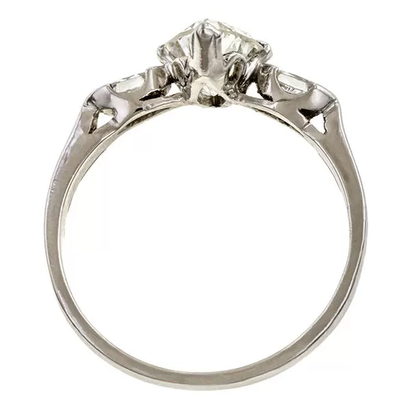 Vintage Engagement Ring, MQ 1.25ct