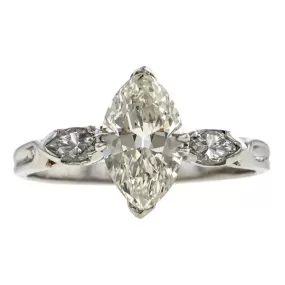 Vintage Engagement Ring, MQ 1.25ct